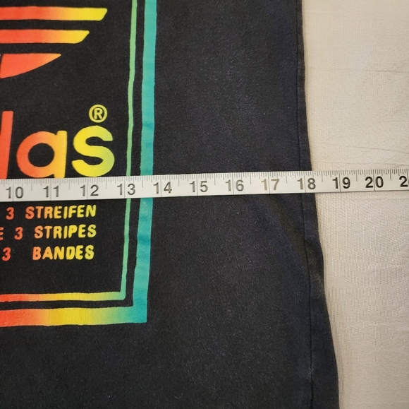 Adidas Women's Black Tee Rainbow Graphic Classic Brand Logo Shirt, sz SM - Picture 5 of 9